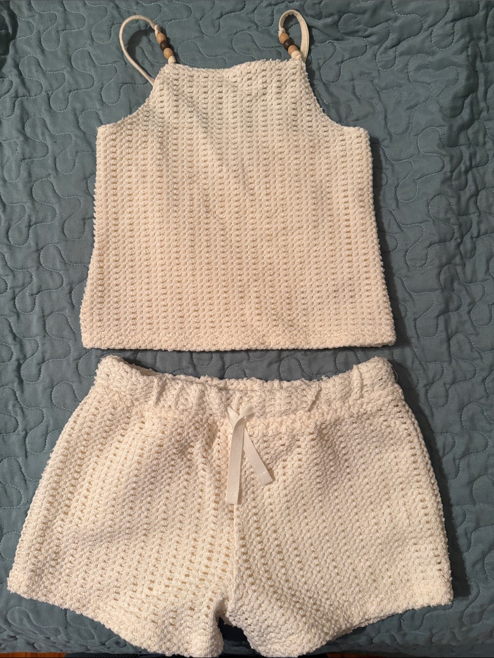 Old Navy Cream Knit Tank & Shorts Set